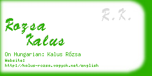 rozsa kalus business card
